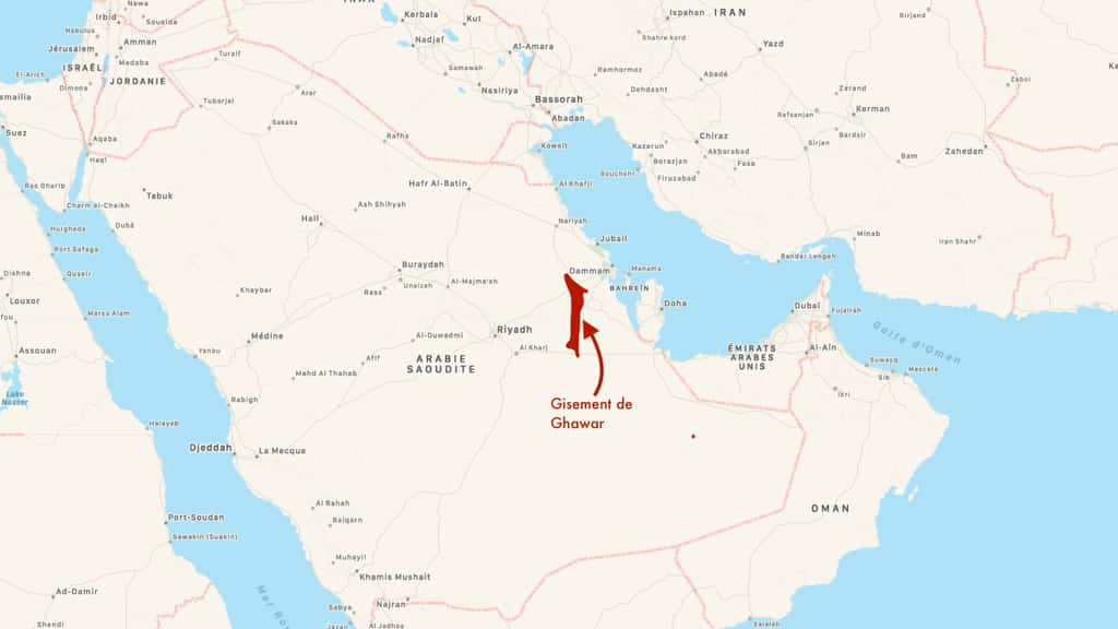 Les réserves de pétrole du gisement de Ghawar en Arabie Saoudite sont estimées à 48,2 milliards de barils. © C.D, Plans