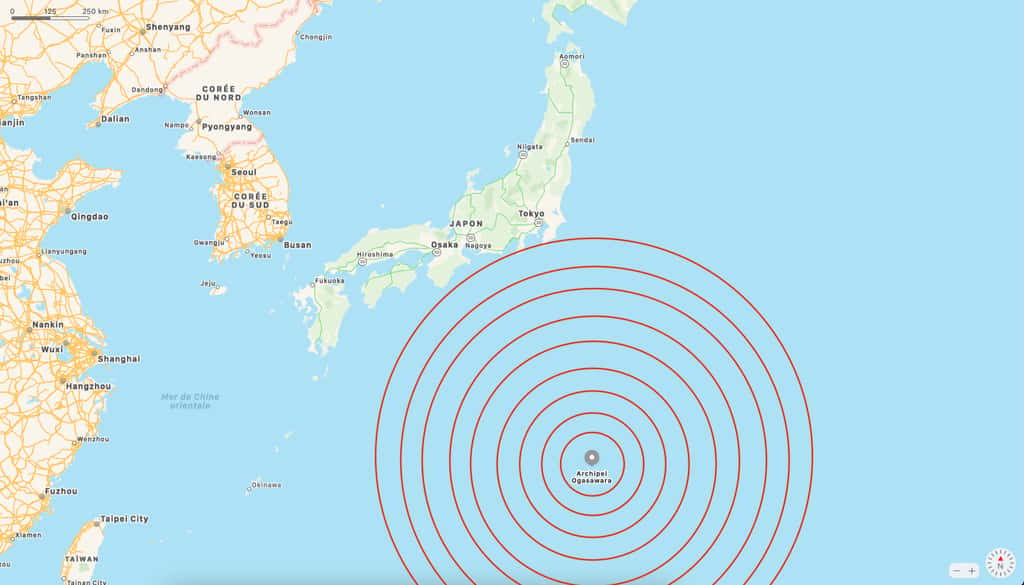 L’épicentre du séisme se situait vers l’archipel d’Ogasawara, à 680 km de profondeur. © Plans