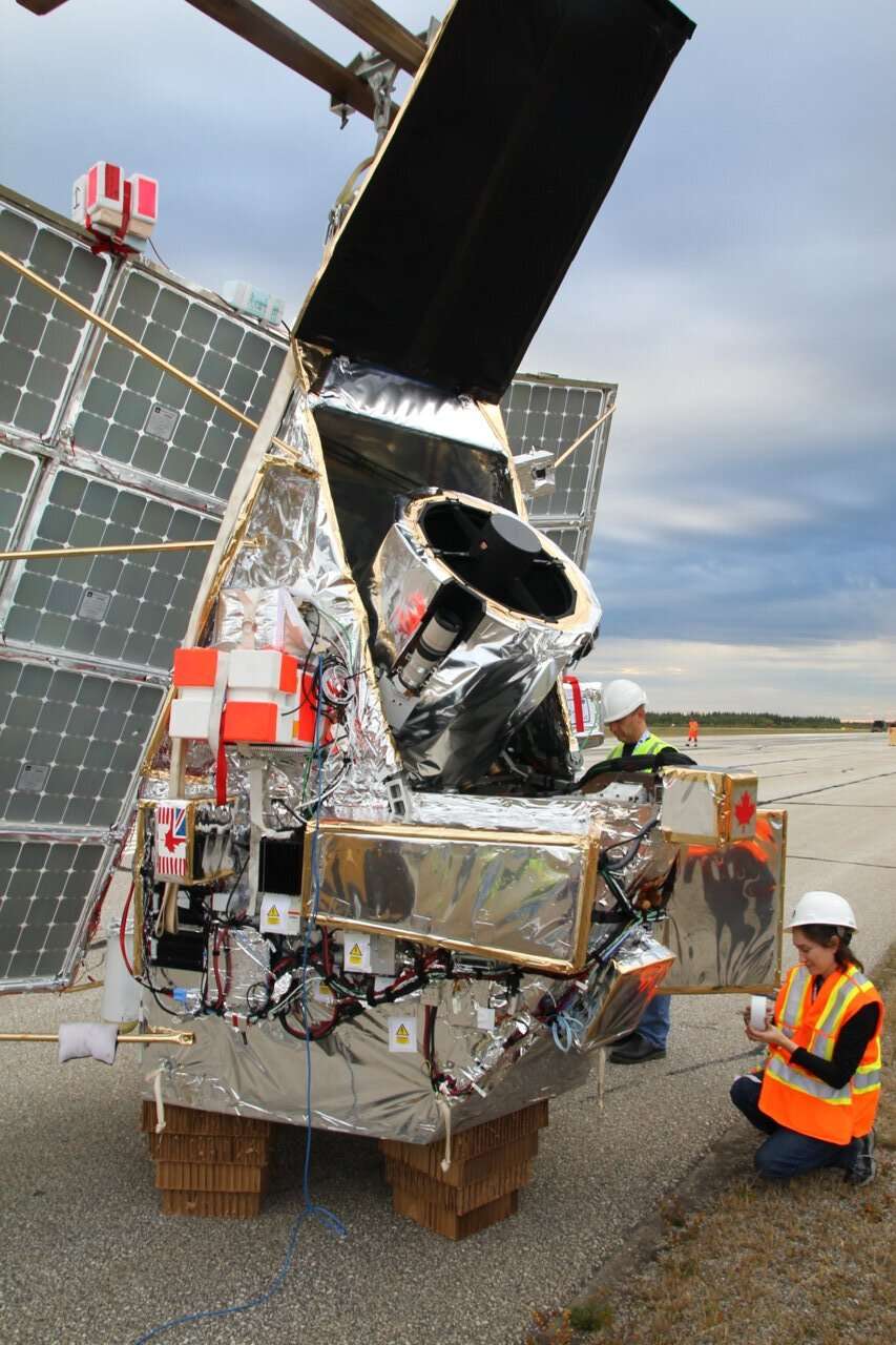Préparation du ballon SuperBIT sur la base de <em>Timmins Stratospheric Balloon</em> au Canada, en septembre 2019. © Steven Benton, université de Princeton