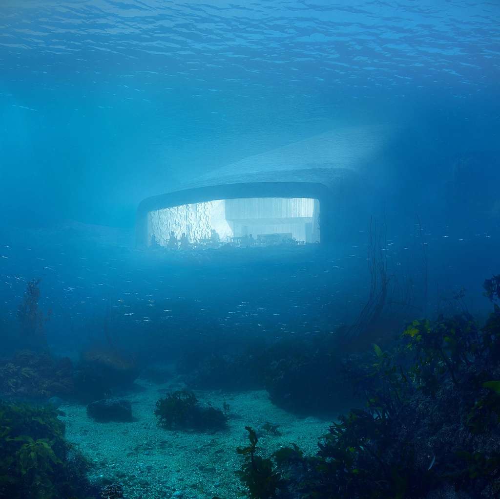 Under, le premier restaurant sous-marin d’Europe. © Snøhetta