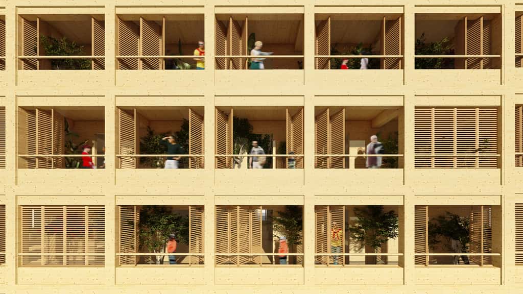 Les immeubles d’habitations se veulent multigénérationnels. © Guallart architects