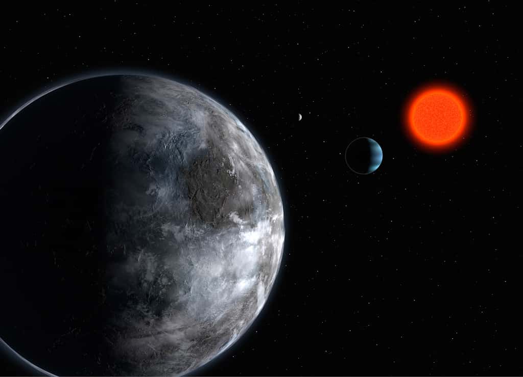 Avec un BCI d’une valeur 1, l’exoplanète Gliese 581 c,une des superterres découvertes par l’Eso dans la zone habitable de l’étoile Gliese 581,est considérée par les auteurs de l’étude comme la meilleure candidate pour abriter une vie complexe à sa surface. © Eso.