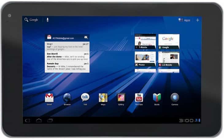 La tablette tactile LG Slate utilise Android 3, comme plusieurs modèles à venir prochainement. © LG Electronics
