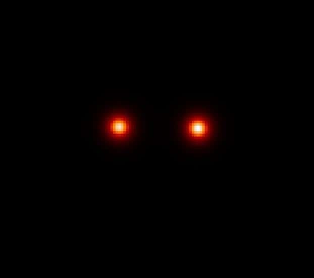 Les deux étoiles HD 80606 (à droite) et HD 80607 (à gauche) observées la nuit du transit au télescope de 120 cm. © OHP/LAM-OAMP