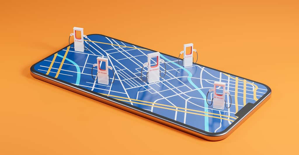 Des applications de type Roole Map ou Chargemap peuvent vous orienter vers des bornes de recharge gratuites pour votre voiture électrique. © ZETHA_Work, Adobe Stock