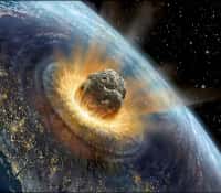 La chute d'un gros astéroïde sur Terre pourrait ressembler à cette vue d'artiste. © David Hardy