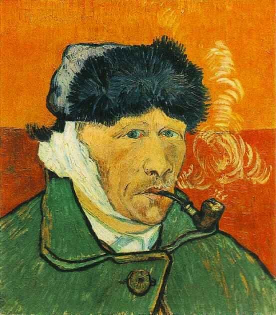 Autoportrait à l'oreille bandée (ou Homme à la pipe), 1889. © Van Gogh, Domaine public, <em>Wikimedia Commons</em>