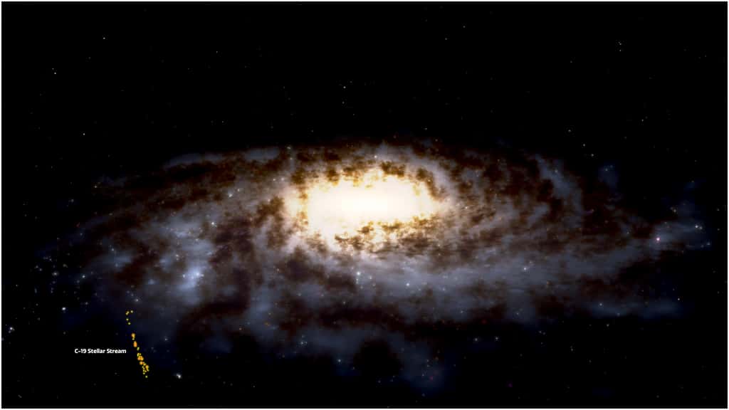 Le courant C-19 et la Voie lactée. © International Gemini Observatory, NOIRLab, NSF, Aura, J. da Silva