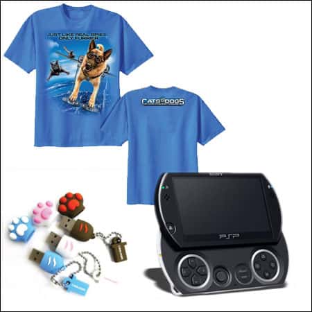 PSP, clés USB et T-shirts, crédits Warner Bros. 