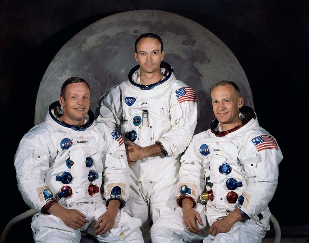 Buzz Aldrin, ici à droite, a connu la quarantaine à son retour de la Lune. © Nasa