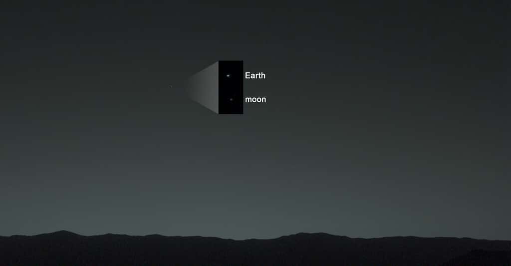 La Terre et la Lune dans le ciel de Mars, fin janvier 2014. © JPL-Caltech, MSSS, TAMU, Nasa