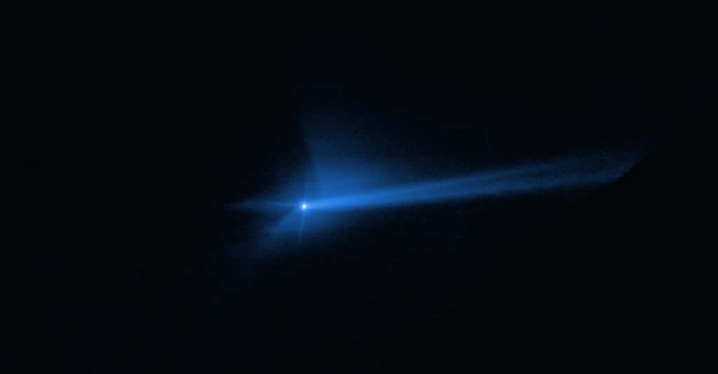 Le télescope spatial Hubble révèle les secrets de la collision entre la mission Dart et l’astéroïde Dimorphos, le 26 septembre 2022. Une mission couronnée de succès. © Nasa, ESA, STScl, J. Li (PSI)