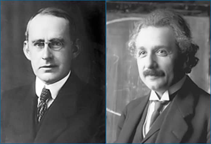 À gauche, Arthur Eddington et, à droite, Albert Einstein. © <em>Library of Congress</em>