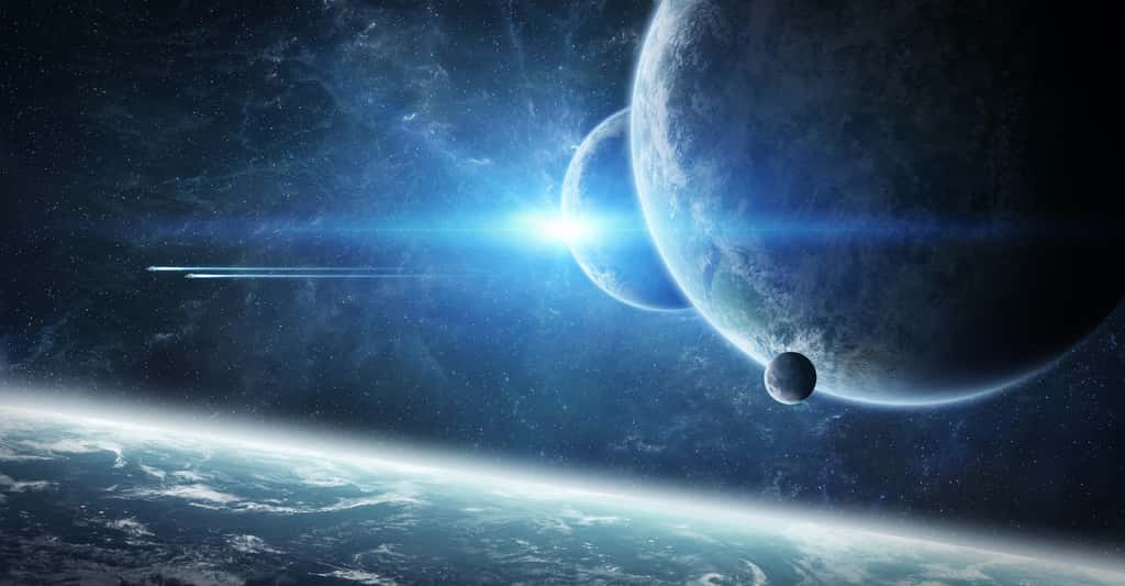 Selon les modèles utilisés par des chercheurs de la Nasa (États-Unis), beaucoup d’exoplanètes seraient des planètes-océans sur lesquels les prochains instruments tels que le télescope spatial James Webb pourraient chercher des formes de vie extraterrestre. © sdecoret, Adobe Stock