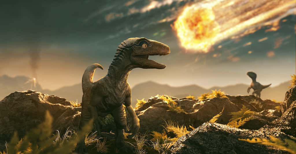 Les chercheurs de l’université du Texas (États-Unis) ont trouvé la preuve qui leur manquait que l’extinction des dinosaures est liée à la chute sur Terre d’un astéroïde. © lassedesign, Adobe Stock