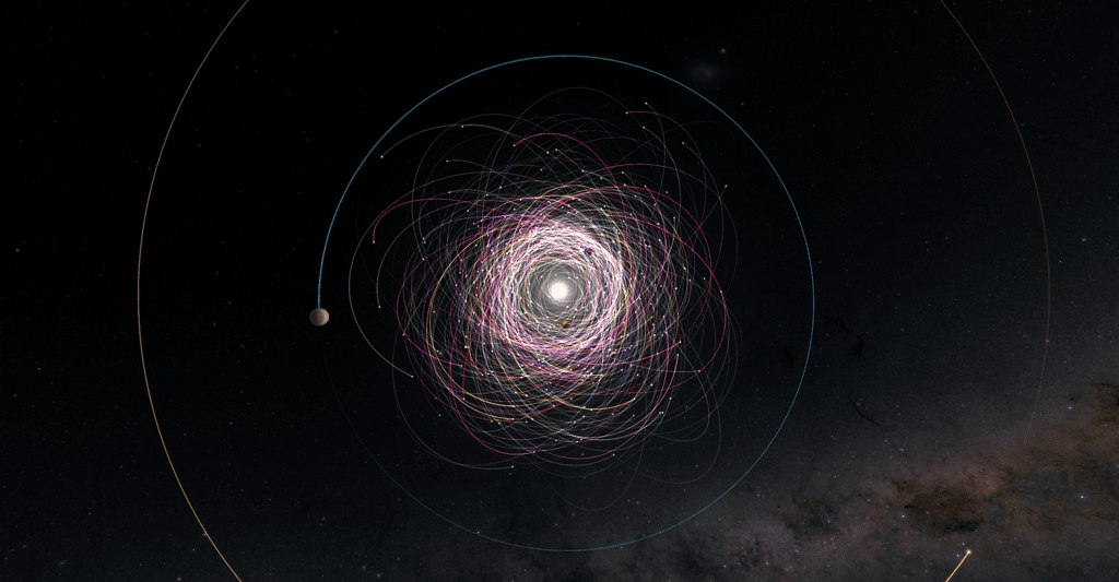 Gaia a cartographié plus de 155 000 astéroïdes avec une précision 20 fois supérieure à celle dont disposaient jusqu’ici les astronomes. © ESA/Gaia/DPAC, CC by-sa 3.0 IGO