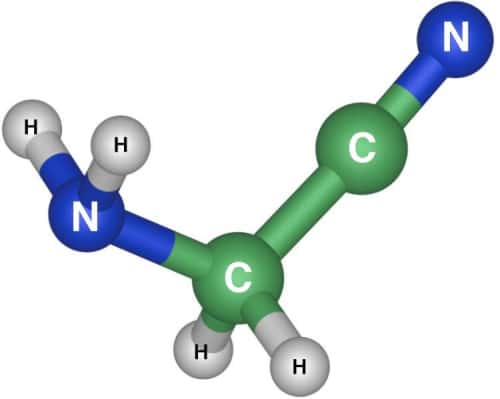 Figure 3. Représentation 3D de l'aminoacétonitrile (NH2CH2CN)