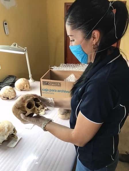Pour la première fois, des chercheurs parmi lesquels Alyson Wilson – ici au Mexique pour identifier des crânes – ont pu capturer les mouvements d’un corps humain jusqu’à plus d’un an après sa mort. © Alyson Wilson, <em>Central Queensland University</em>