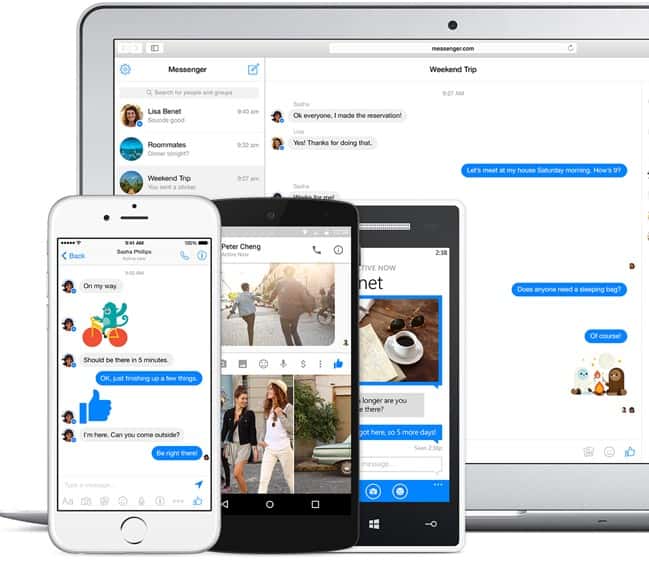 Facebook Messenger est l’une des premières applications sur laquelle Facebook fait travailler DeepText. L’IA est déjà capable de savoir si une personne a besoin de se déplacer en resituant le mot <em>« taxi »</em> dans son contexte. © Facebook