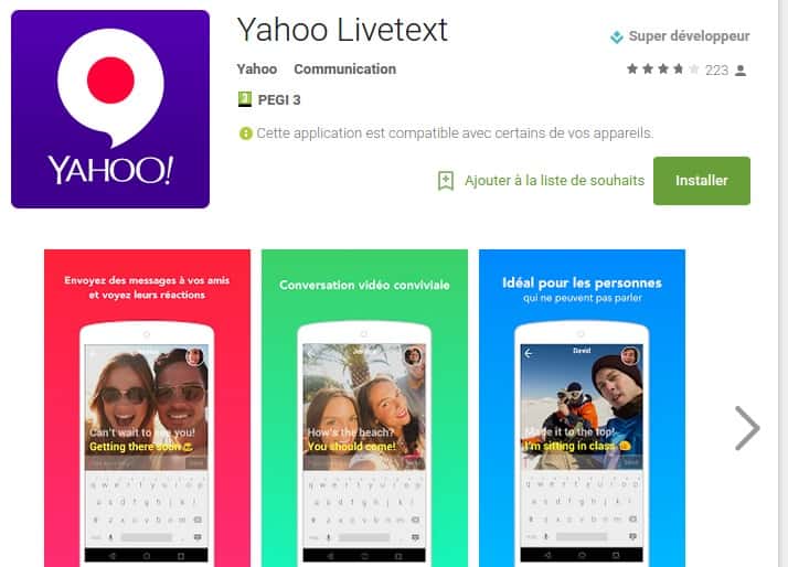 L’application LiveText de Yahoo! est disponible gratuitement en France sur l’iPhone et les terminaux Android. © Yahoo!