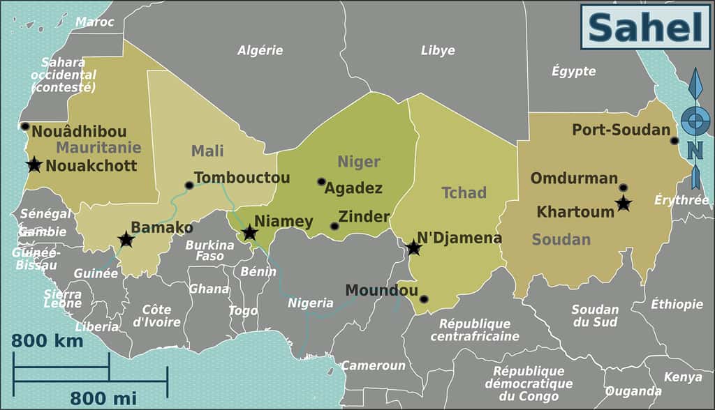 Le Sahara ne cesse de s’agrandir, au détriment du Sahel, une région immense, où la soif mène directement à la guerre. Wikitravel