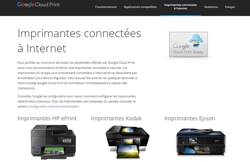 Google Cloud Print se configure directement depuis une imprimante connectée. © Futura-Sciences