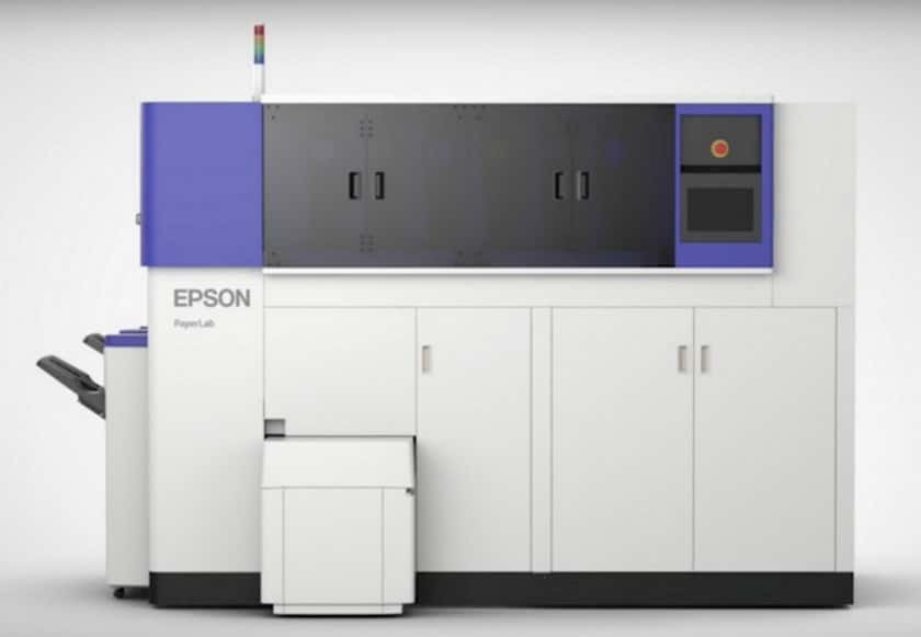 La machine à recycler PaperLab d’Epson peut produire jusqu’à 14 feuilles de papier A4 à partir de papiers usagés. © Epson