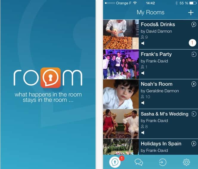 Facebook a-t-il commis un plagiat avec son application Rooms ? C’est ce qu’affirment deux développeurs français qui sont les auteurs de Room, une application iOS sortie en septembre dernier. © Room Inc 