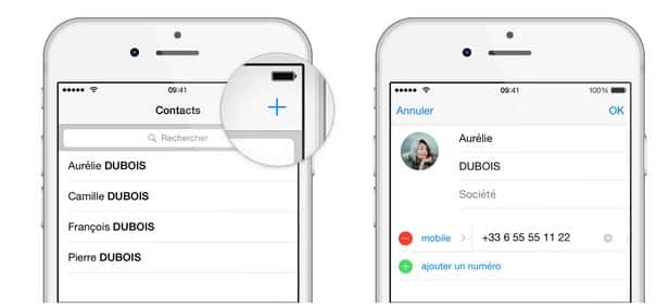 WhatsApp crée automatiquement une liste de contacts à partir du répertoire de votre smartphone. Vous pouvez aussi en ajouter manuellement. © WhatsApp 