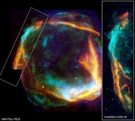 Images combinées de la super Nova "RCW 86" prises par les satellites Chandra et XMM-Newton et diffusées le 18 septembre 2006 par l'ESA