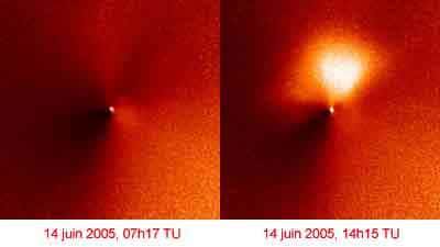 La comète Tempel 1 par Hubble
