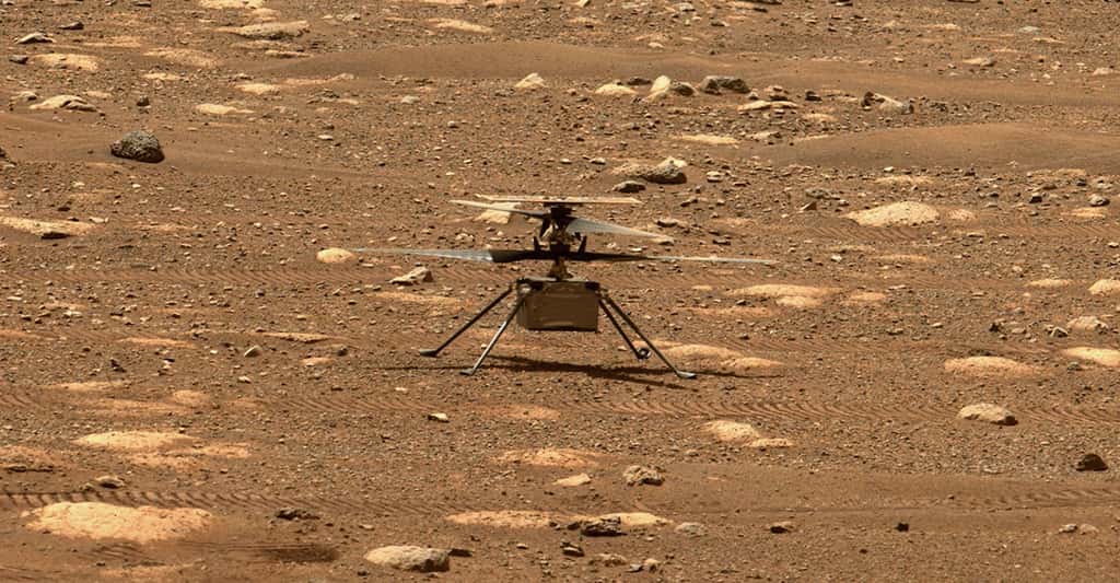 Le petit hélicoptère Ingenuity a effectué plusieurs vols sur la planète Mars en 2021. © Nasa, JPL-Caltech