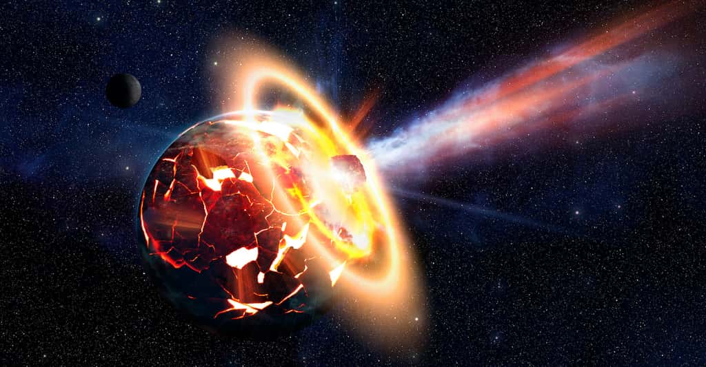 L'une des hypothèses concernant la formation de la Terre implique de violentes collisions avec des corps proto-planétaires. © hideto111, Adobe Stock