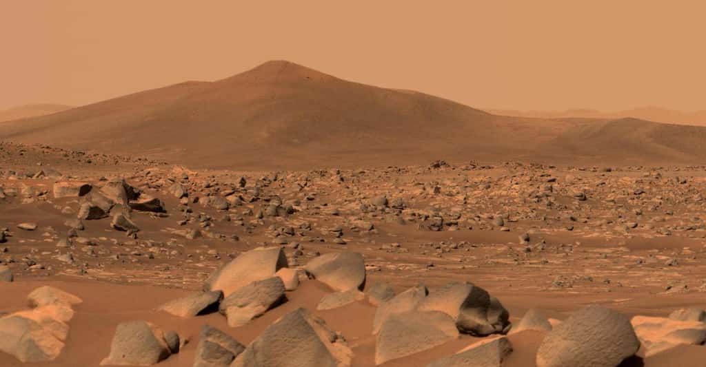 Le sol rouge de Mars est dû à la présence d'oxyde de fer en lien avec l'altération des roches. © Nasa, JPL-Caltech, ASU, MSSS