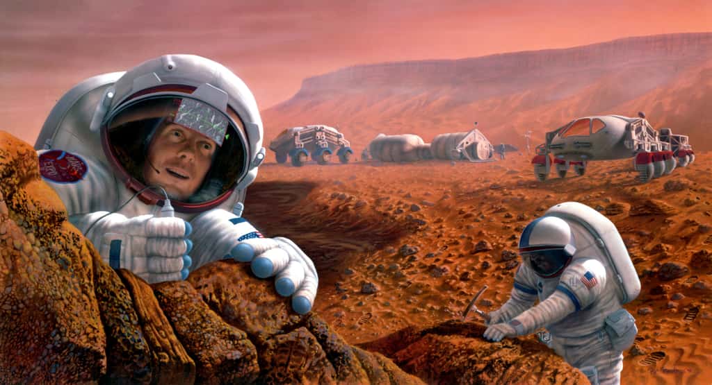 Une mission humaine sur Mars nécessitera de grandes quantités d'air, d'eau et de nourriture. Faire pousser des légumes sur place serait un bon moyen de réduire la charge utile au décollage et aussi d'offrir des produits frais à ces voyageurs au long cours. © Nasa, <em>Johnson Space Center</em>