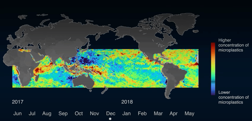 Les concentrations en microplastiques sont plus élevées en été, ici au mois de décembre dans l’hémisphère Sud. © Université du Michigan