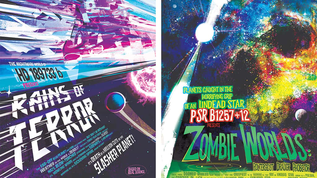 Deux des affiches de la série Galaxy of Horrors. © Nasa/JPL-Caltech