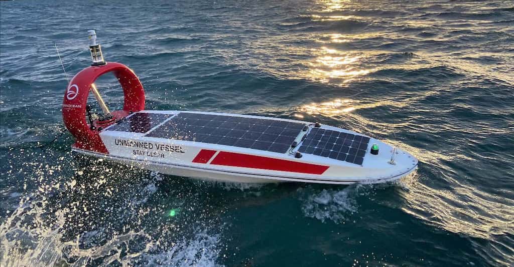 La société canadienne a développé un bateau autonome qui pourrait révolutionner la façon dont nous appréhendons l’océan. © Open Ocean Robotics