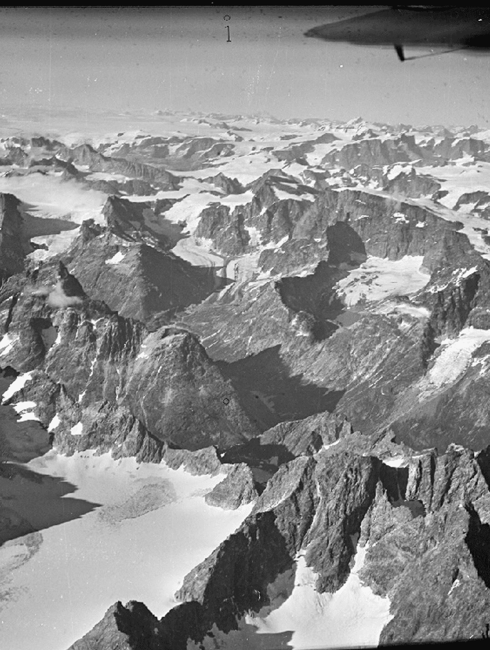L’une des 200 000 photos aériennes anciennes que les chercheurs ont scannées pour mener leur étude sur les glaciers du Groenland. © Danish National Archives