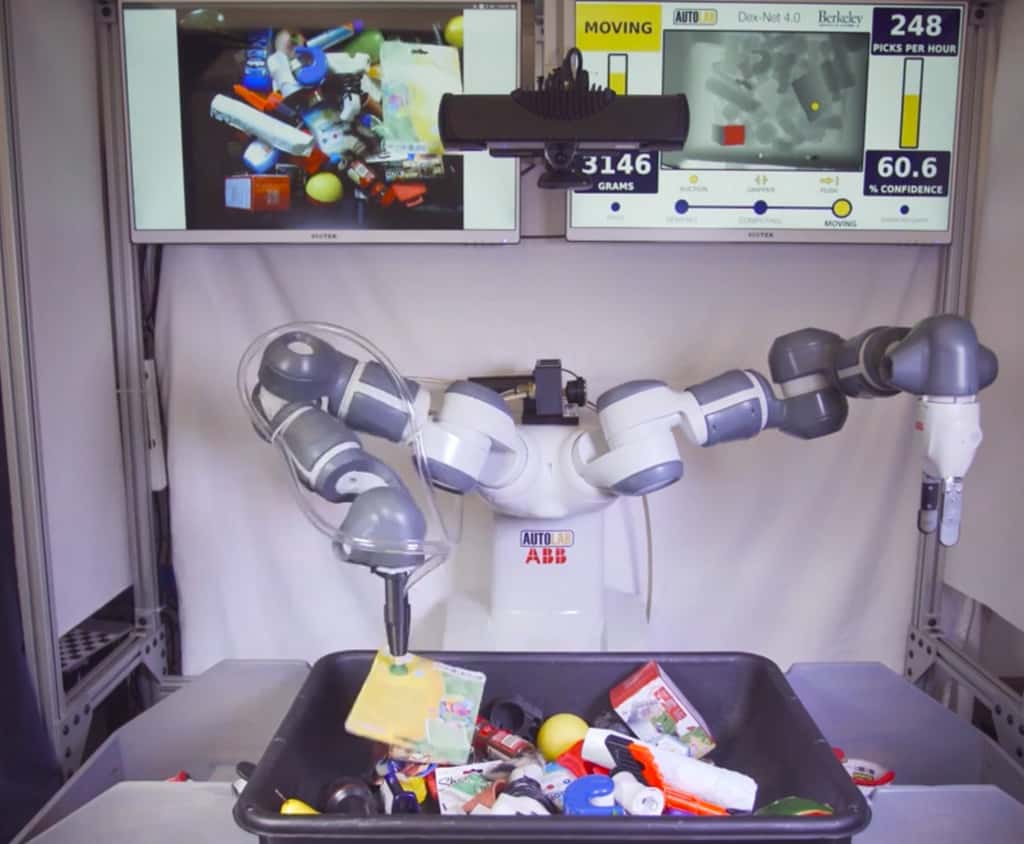 Le robot Dex-Net en train de trier des objets. © <em>Berkeley university</em>