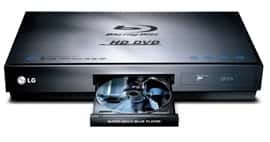 Blu-Ray ou HD-DVD ? Le lecteur BH100, de LG, met tout le monde d'accord : il accepte les deux formats. Crédit : LG.