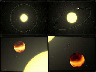 exoplanètes en infra-rouge, vue d'artiste. © NASA/JPL-Caltech/R. Hurt (SSC) 