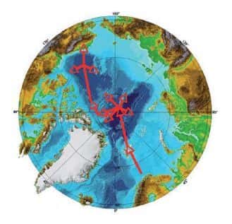 Le parcours prévu de l'expédition au-dessus de l'Arctique. Crédit: Total Pole Airship.