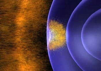 Le champ magnétique de la Terre et le vent solaire