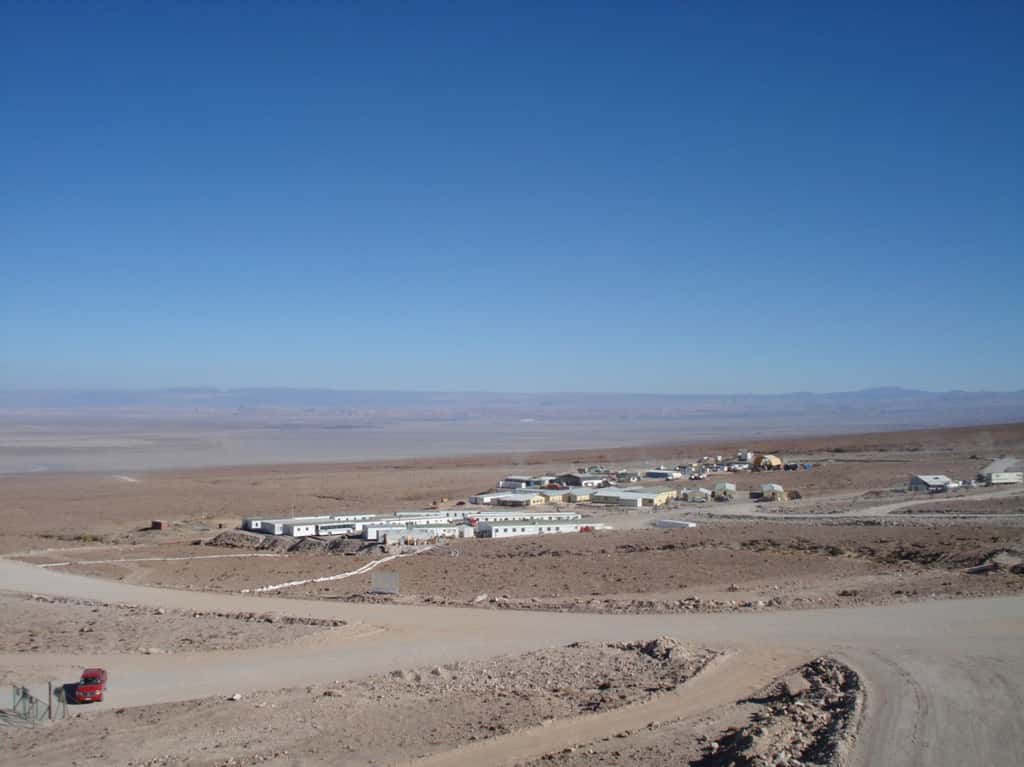 Vue générale de la base vie à l'OSF  (<em>Operations Support Facility</em>) situé à  2.900 mètres. © Thales Alenia Space