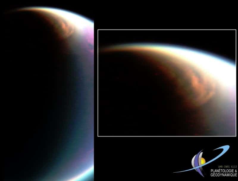 En 2007 Cassini avait photographié des nuages d'éthane à basse altitude sur le pôle Nord de Titan. © Nasa/Esa