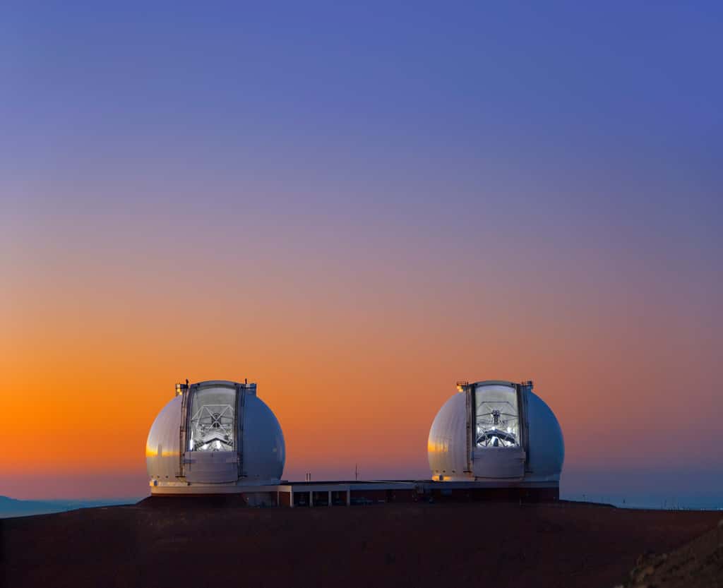 Une vue du WMKO au sommet du Mauna Kea à Hawaï. © <em>W.M. Keck Observatory</em>