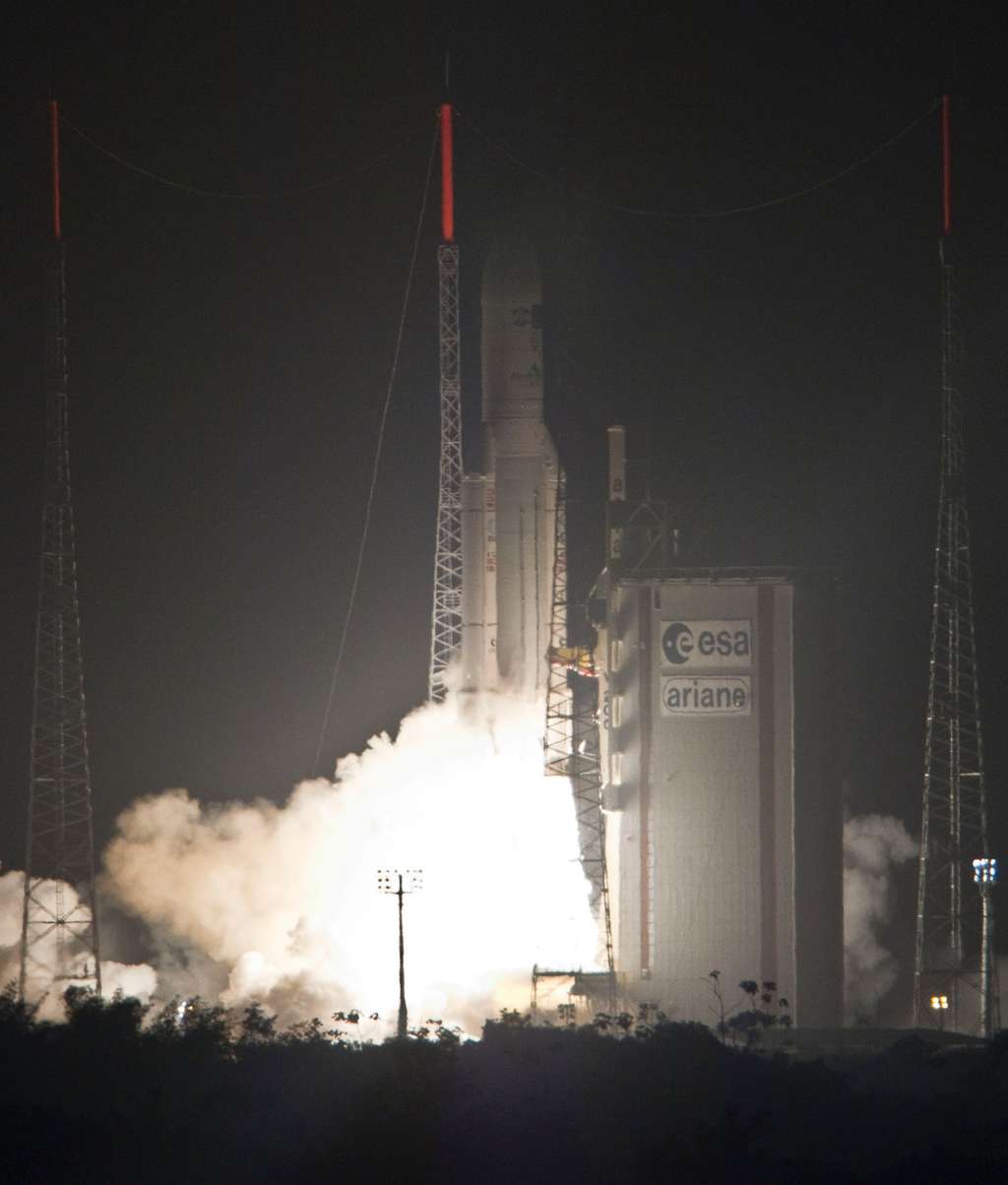 Ariane 5 assurer un éventail complet de missions, des lancements commerciaux vers l’orbite géostationnaire aux lancements spécifiques sur des orbites particulières, comme celle de l'ATV. © Esa/S. Corveja