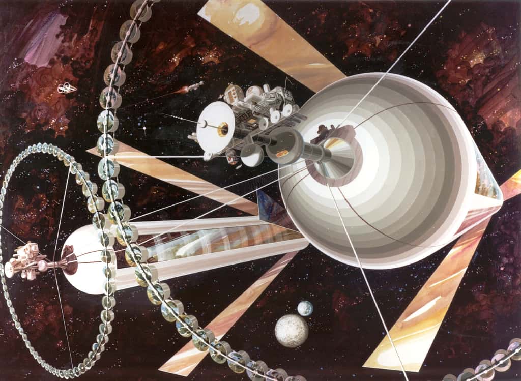 Les colonies spatiales cylindriques creuses de Gerard O'Neill. © <em>Nasa Ames Research Center</em>