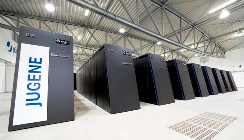 Une vue du superordinateur d'IBM, le Jugene. © <em>Jülich Supercomputing Centre</em>